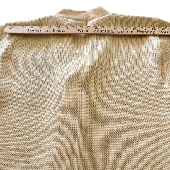Vintage Cardigan Sweater Acrylic Men's Small Cream Grandpa Grunge Kurt Cobain - Picture 12 of 14